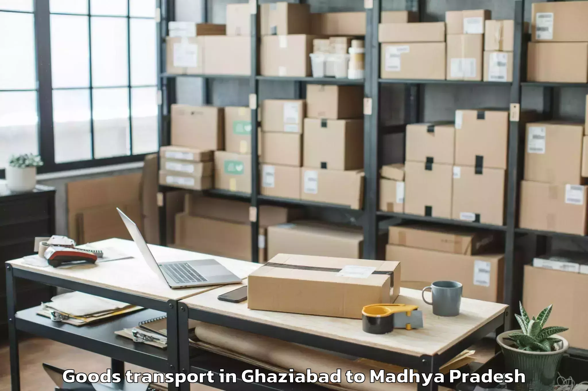 Book Ghaziabad to Vikram University Ujjain Goods Transport